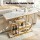 Artiss Console Table 105cm Marble Effect Top White Gold 4-Tier Open Shelving Metal Frame Slim Design