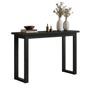 Artiss 110CM Black Console Table – Minimalist Design with Wood Grain, Ski-Leg Support, Easy Assembly, Anti-Tip Safety