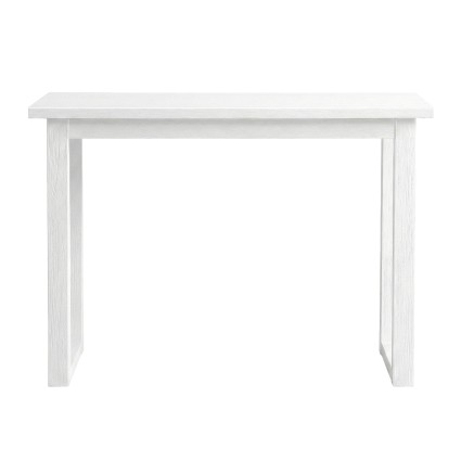 Artiss 110CM White Console Table – Minimalist Design, Wood Grain Surface, Ski-Leg Structure, Anti-Topple Safety