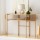 Artiss Console Table 124CM Pine with Straw Rope Metal Bars, 2-Tier Storage, MDF Top, Rustic Entryway Hallway