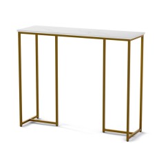 Artiss Marble Effect Console Table - White & Gold, 95cm, E1 Particle Board, Metal Frame, Space-Saving, 50kg Capacity Artiss Marble Effect Console Table - White & Gold, 95cm, E1 Particle Board, Metal Frame, Space-Saving, 50kg Capacity