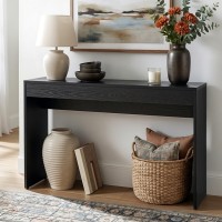 Artiss Console Table 120cm Black Wood Grain Finish, Minimalist Hallway Entryway Sofa Table with Storage, Particle Board