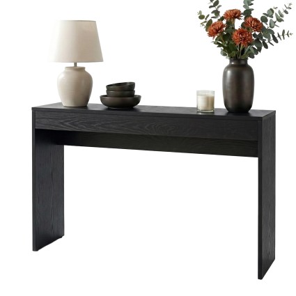 Artiss Console Table 120cm Black Wood Grain Finish, Minimalist Hallway Entryway Sofa Table with Storage, Particle Board