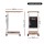 Artiss Adjustable Mobile Laptop Desk – 48CM Oak, C-Shape Frame, Pneumatic Height, Smooth Casters for Home Office