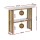 Artiss Console Table Marble Effect White and Gold 120cm – 2-Tier Hallway Entry Table, Metal Frame, Easy Clean, Storage