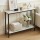 Artiss Marble Effect Console Table 2-Tier Slim Hallway Entryway Display Desk 90cm White Black Frame 30kg