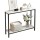 Artiss Marble Effect Console Table 2-Tier Slim Hallway Entryway Display Desk 90cm White Black Frame 30kg