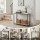 Artiss Marble Effect Console Table 2-Tier Slim Hallway Entryway Display Desk 90cm White Black Frame 30kg