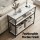 Artiss 90cm Console Table Marble Effect 3‑Tier Slim Hallway Side Table White Black Frame 30KG Capacity