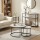 Artiss 90cm Console Table Marble Effect 3‑Tier Slim Hallway Side Table White Black Frame 30KG Capacity