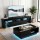 Artiss LED TV Unit and Coffee Table Set Black 189cm Entertainment Unit 95cm Coffee Table RGB LED Storage