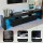 Artiss LED TV Unit and Coffee Table Set Black 189cm Entertainment Unit 95cm Coffee Table RGB LED Storage