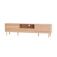 Artiss Alex 180CM Entertainment Unit - Pine Finish, TV Cabinet with Storage Drawers & Display Shelf, Solid Wood Legs