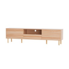 Artiss Alex 180CM Entertainment Unit - Pine Finish, TV Cabinet with Storage Drawers & Display Shelf, Solid Wood Legs
