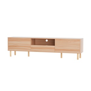 Artiss Alex 180CM Entertainment Unit - Pine Finish, TV Cabinet with Storage Drawers & Display Shelf, Solid Wood Legs