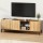 Artiss TV Entertainment Unit 160cm Pine & Black, Storage Cabinet Shelf, Metal Feet, Soft Close, Cable Management
