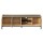 Artiss TV Entertainment Unit 160cm Pine & Black, Storage Cabinet Shelf, Metal Feet, Soft Close, Cable Management