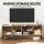 Artiss TV Entertainment Unit 160cm Pine & Black, Storage Cabinet Shelf, Metal Feet, Soft Close, Cable Management