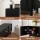 Artiss 180cm Black TV Unit: E1 Particle Board, Melamine Finish, Soft Close Doors, Adjustable Shelves, Cable Management