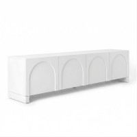 Artiss 180cm White Concave TV Unit Entertainment Cabinet Adjustable Shelves Fits 70" TVs 70kg Capacity