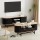 Artiss Black & Pine 2-Piece TV Entertainment Unit 140cm and Fluted Coffee Table 110cm Storage Drawers with Soft Close H