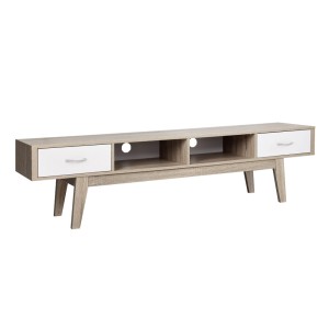 Artiss 180cm Oak White TV Cabinet Entertainment Unit, Scandinavian Design, 2 Drawers, Easy Assembly