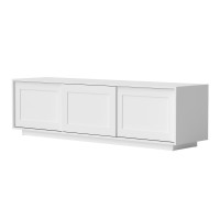 Artiss 160cm White TV Entertainment Unit, Full Floor Storage Cabinet, Smooth Sliding Doors, Adjustable Shelves, MDF