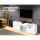 Artiss Entertainment Unit, Particle Board, 130cm, White, Modern TV Cabinet with Glass Shelves & Storage Solutions