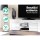 Artiss Entertainment Unit, Particle Board, 130cm, White, Modern TV Cabinet with Glass Shelves & Storage Solutions
