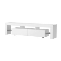 Artiss Elo 200cm White LED TV Cabinet - Gloss Finish, RGB Lighting, Storage Drawers, Tempered Glass Shelves