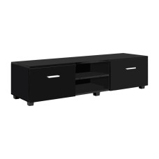 Artiss 140cm Black TV Cabinet - Modern Entertainment Unit with Storage, High-Gloss Finish & Cable Management Artiss 140cm Black TV Cabinet - Modern Entertainment Unit with Storage, High-Gloss Finish & Cable Management