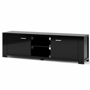 Artiss MAXI 160cm Black TV Cabinet Entertainment Unit with Storage, Honeycomb & Particle Board, Cable Management