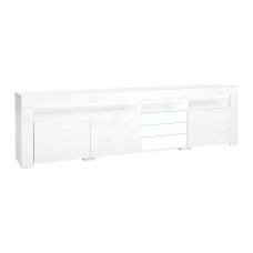 Artiss Entertainment Unit TV Cabinet 180cm White with Customised LED Lights, Push-to-Open, High-Gloss Finish