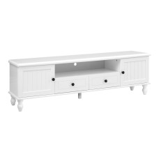 Artiss Entertainment Unit, E1 MDF & Pine Wood, 160cm, White, French Provincial Design, TV Cabinet with Storage