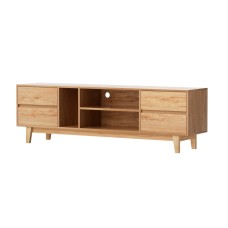 Artiss Asa 180cm Wooden Entertainment Unit – TV Cabinet with Storage Drawers & Shelves, Pine Finish, Easy Assembly