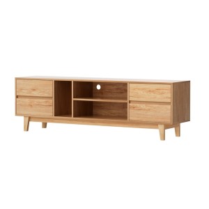 Artiss Asa 180cm Wooden Entertainment Unit – TV Cabinet with Storage Drawers & Shelves, Pine Finish, Easy Assembly
