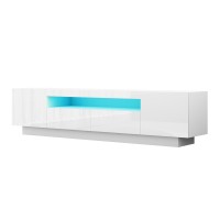 Artiss 180cm White TV Entertainment Unit with Storage Drawers, Cabinets, RGB LED Lights, High Gloss Finish, E1 Board