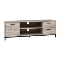 Artiss Entertainment Unit, Pine, 132cm, Oak/Black, Industrial TV Cabinet with Storage Drawers & Shelves