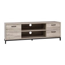 Artiss Entertainment Unit, Pine, 132cm, Oak/Black, Industrial TV Cabinet with Storage Drawers & Shelves