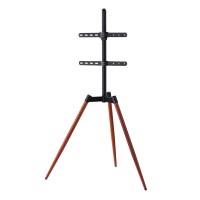 Artiss Adjustable TV Stand 32-65 Inch, Wood Look Metal Legs, 50° Swivel, Cable Management, Freestanding Design