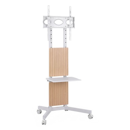 Artiss Mobile TV Stand for 32–65 inch TVs Adjustable Height Steel Frame MDF Tray Wheels VESA 100–400mm