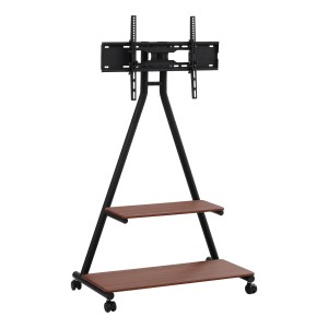 Artiss Mobile TV Stand 32–75 inch Heavy Duty Steel Trolley with Shelves Wheels Tilt Swivel 133kg Capacity