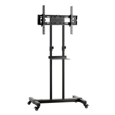 Artiss Mobile TV Stand for 23"-65" Screens, Steel Frame, Adjustable Height, Lockable Wheels, Cable Management, Black