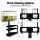 Artiss TV Stand Mount Bracket: Fits 32"-60" Screens, Adjustable Height, 3-Tier Tempered Glass Shelves, 35° Swivel, Black