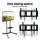 Artiss Mobile TV Stand for 32"-65" TVs, Adjustable Height, Tempered Glass Shelf, Black Steel, Lockable Wheels