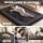Giselle Bedding 10cm Japanese Floor Mattress Foldable Futon 135x200cm Washable Cover Black 25D Foam Support