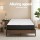 Giselle 16cm Hybrid Bonnell Double Mattress with Artiss Industrial Metal Bed Frame Set Black Dark Wood
