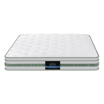 Giselle Bedding 20cm Double Mattress - Mint Series, Green Tea Foam, Euro Top, Bamboo Fabric, Medium-Firm Support