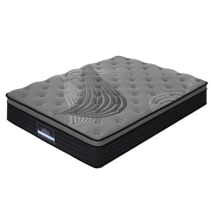 Giselle Bedding Alanya 34cm Double Mattress, Bamboo Charcoal Cover, Medium-Firm, Euro Top, 5-Zone Pocket Springs