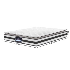 Giselle Bedding 21cm Pillow Top Mattress King Single, Medium Firm, Bonnell Spring, Hypo-allergenic, Breathable